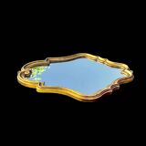 Ancien miroir mural rococo en résine dorée - H55 cm