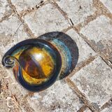 Amber & blue murano glass pocket empty and shell shape - 60s / 70s