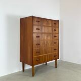 Danish teak chest of drawers tallboy midcentury 1960s