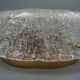Set of two vintage ceiling lights made of ice glass from the 1970s
