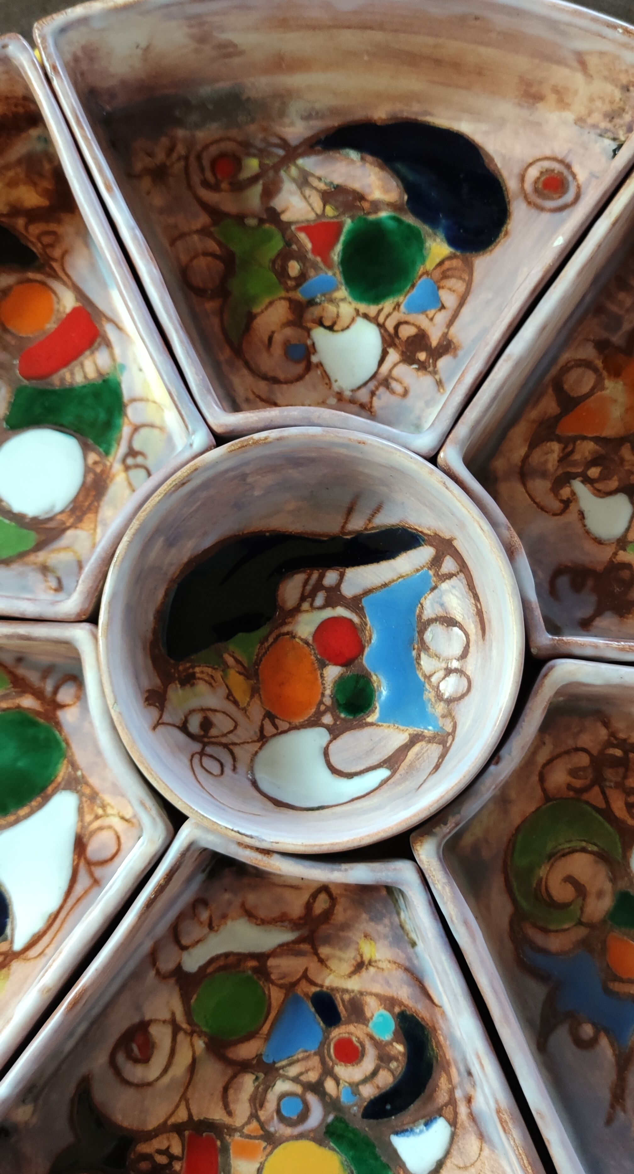 Vintage/ceramic aperitif service Vallauris Marie Christine Treinen