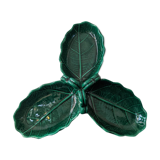 Three-part green serving dish