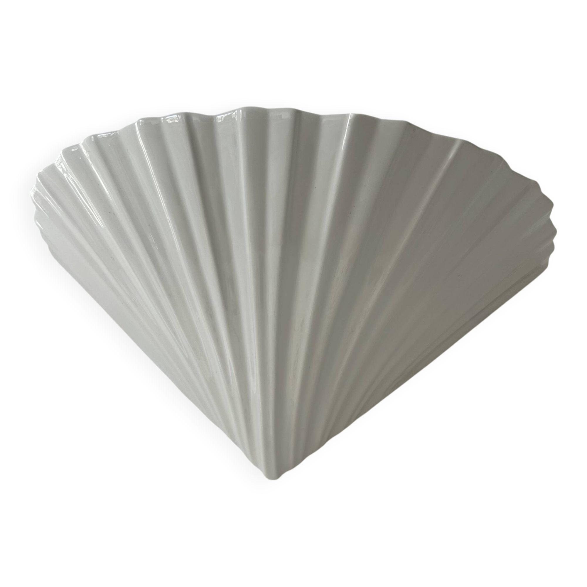 Vintage porcelain shell wall lamp, France 1970