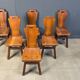 Vintage oak brutalist chairs, 1970s set of 6