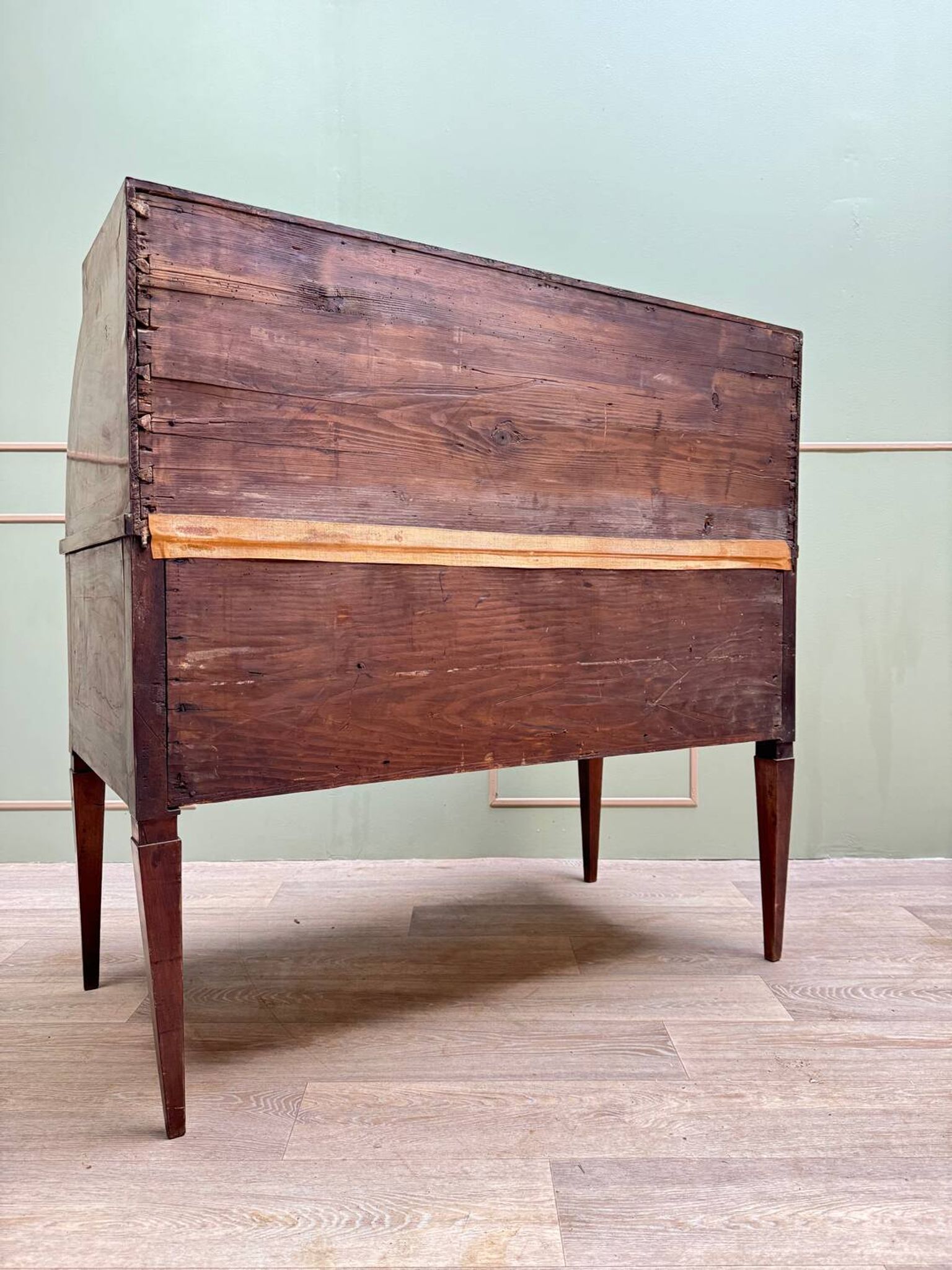 Cylinder Desk In Walnut Veneer From Louis XVI XVIII Eme Century
