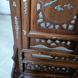 Wood and mother-of-pearl fireplace screen Indochina