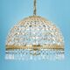 Lustre en laiton et cristal, conçu par Palwa, Allemagne, années 1970