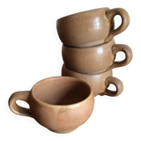 4 stoneware coffee cups