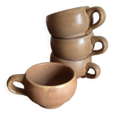 4 stoneware coffee cups