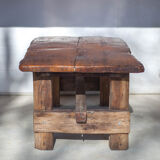 Table de ferme ancienne en bois, art populaire, déco intérieur