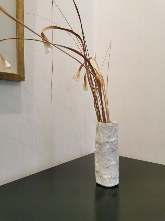 Vintage white biscuit vase Bareuther Germany