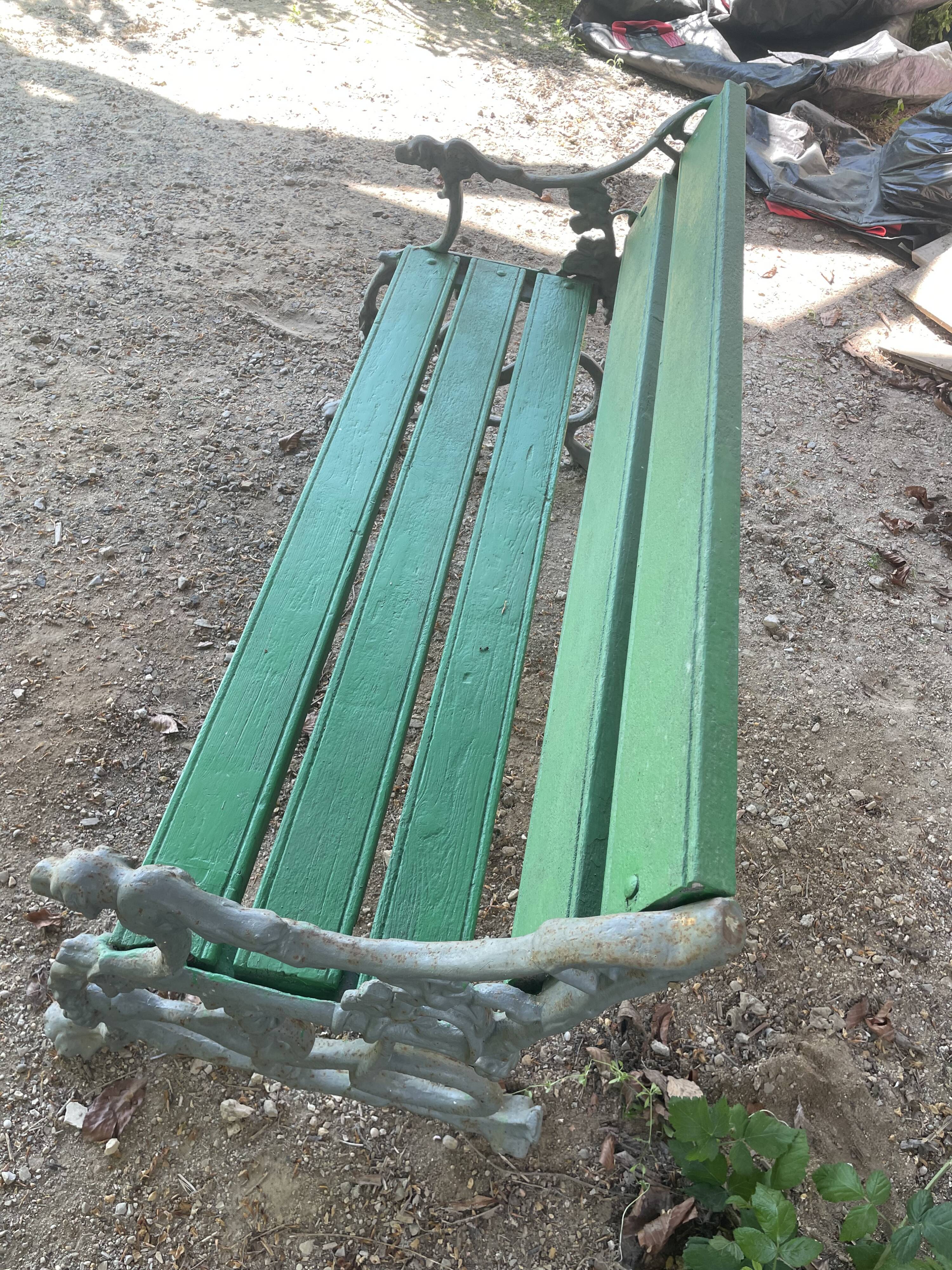 Antique Coalbrookdale style bench