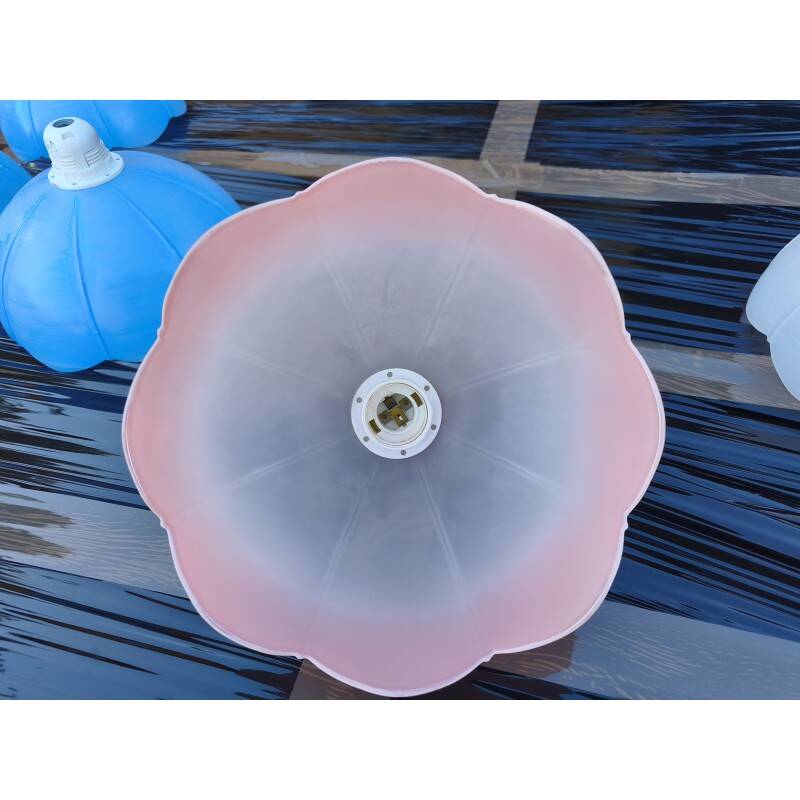 Vintage suspension in pink opaline glass