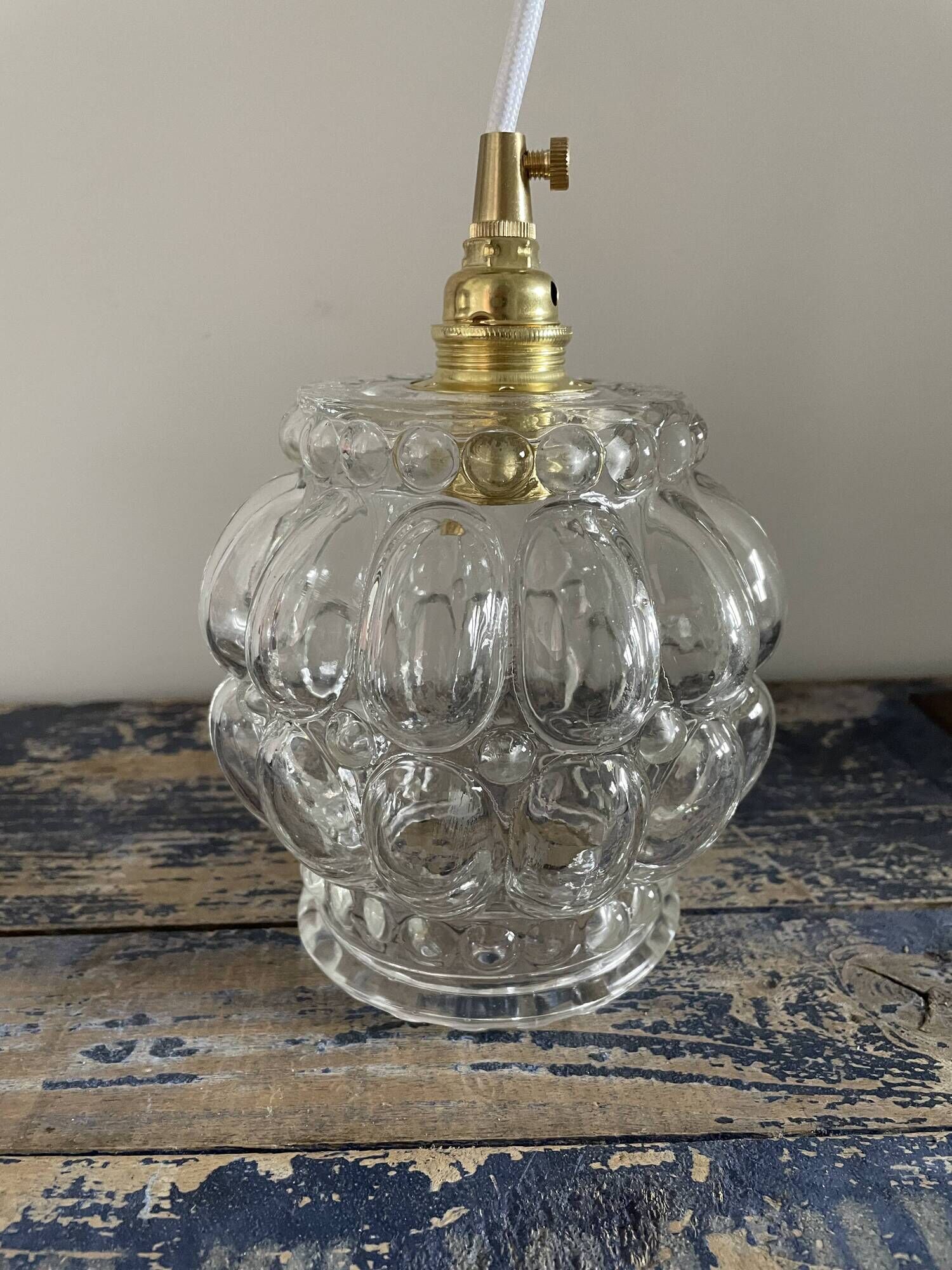 Hanging lamp pressed molded glass