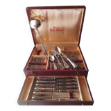 Cutlery set 49 pieces silver metal rocaille model St Médard