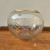 Chiseled glass ball vase