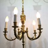Louis XVI Bronze Chandelier 5 Lights
