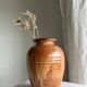 Large brown artisanal ceramic vase