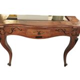 Wooden Console with Smoked Glass, 1950s