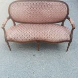 Louis XVI style sofa in natural wood