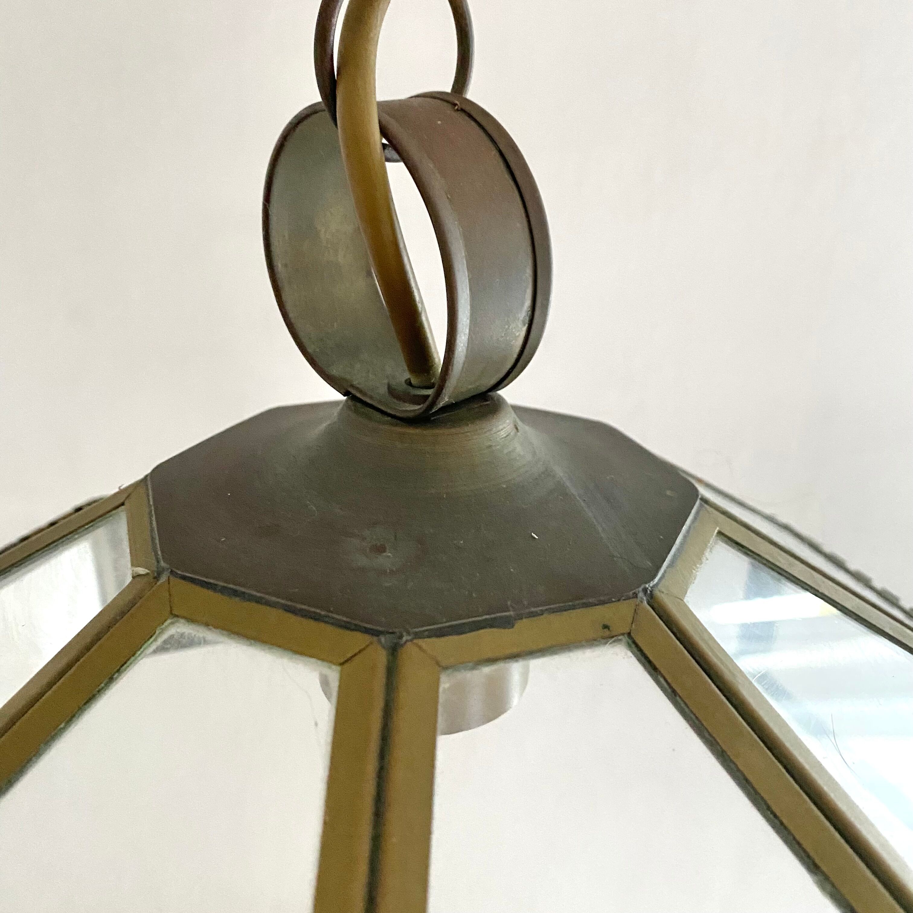 Old brass and glass suspension