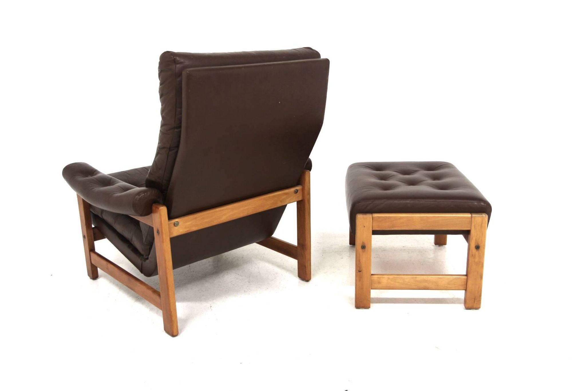 Fauteuil scandinave en cuir, Suède, 1970