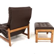 Fauteuil scandinave en cuir, Suède, 1970