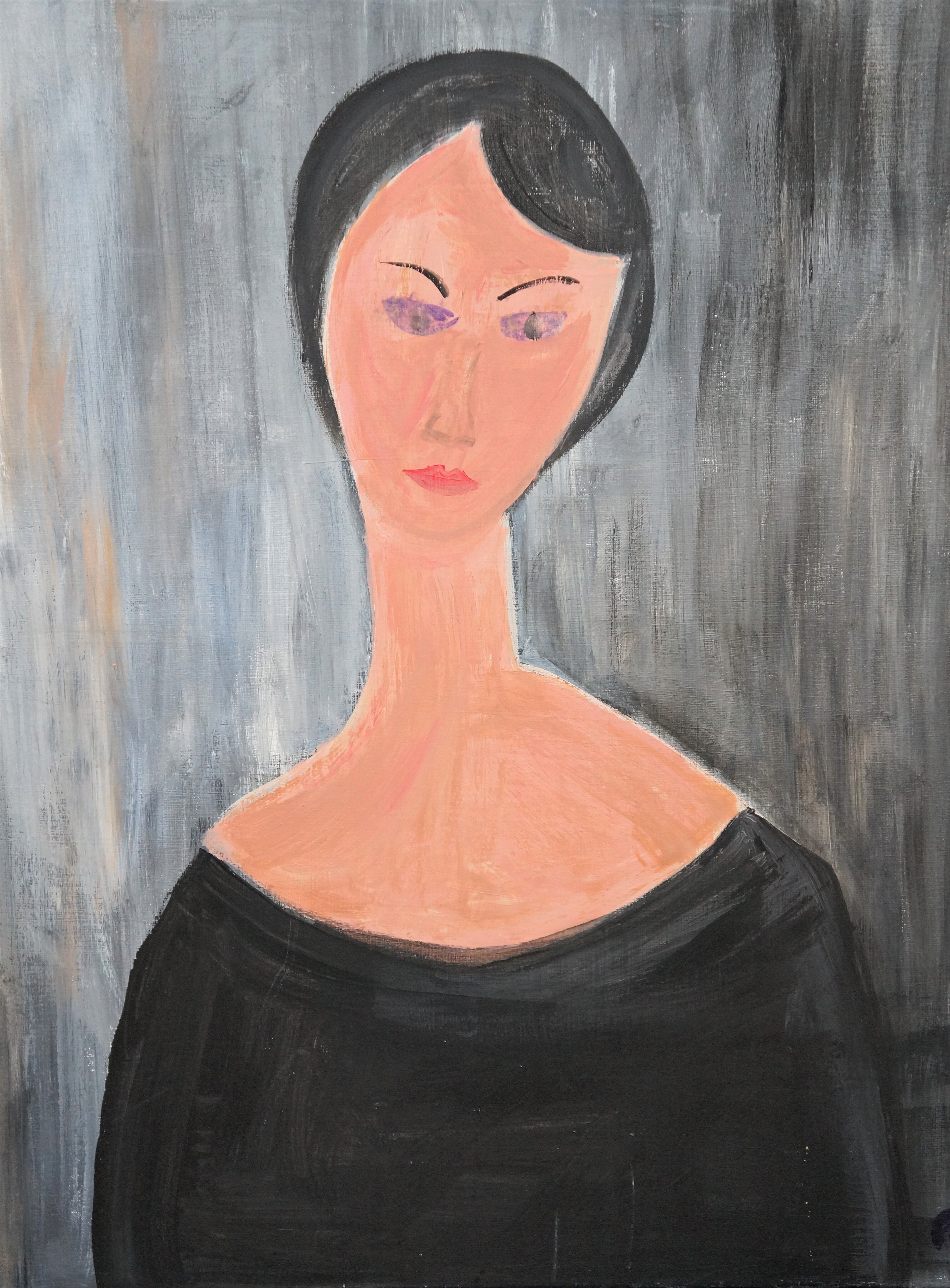 Oil painting of woman