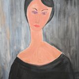 Oil painting of woman