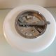 Half moon ceiling lamp in vintage white opaline 60s-70s