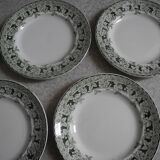 lot 5 assiettes plates faïence St Amand antique french flate plates 30s