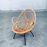 Set of Rattan Lounge Chairs attributed to Rohe Noordwolde, 1960s