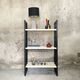Vintage shelf in black and white wood