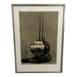 Lithographie originale de Gustav Rudberg