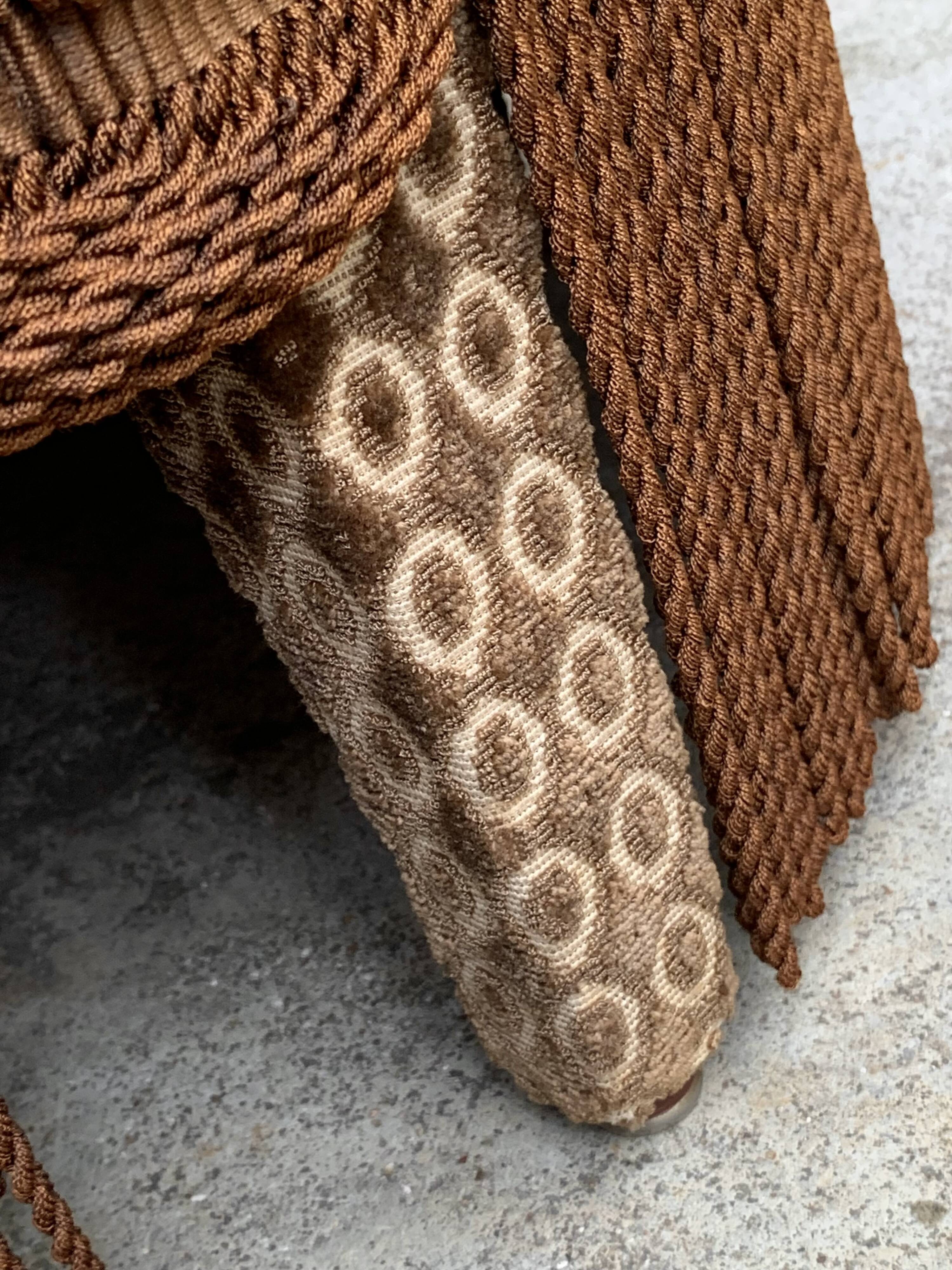 Vintage chocolate velvet toad armchair