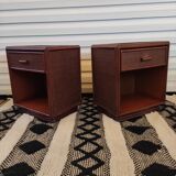 Pair of rattan bedside tables