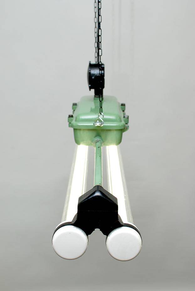 Set of 2 vintage neon pendants from East Germany 60s 70s