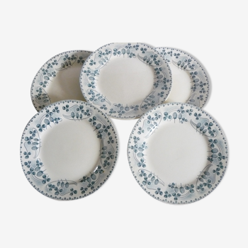 Lot de 5 assiettes plates terre de fer, modèle  Catinat