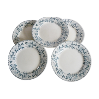 Lot de 5 assiettes plates terre de fer, modèle  Catinat