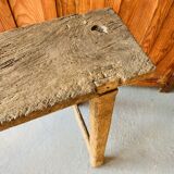 Primitive raw wood console