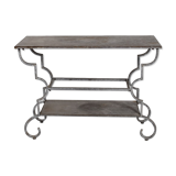 Forged iron patinated table console, 1940s.