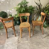 Trio of vintage Bauman bistro chairs