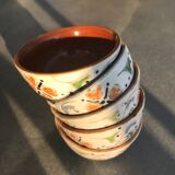 5 small vintage ramekins - glazed ceramic