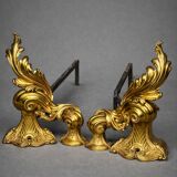 Solid gilded bronze log holder.