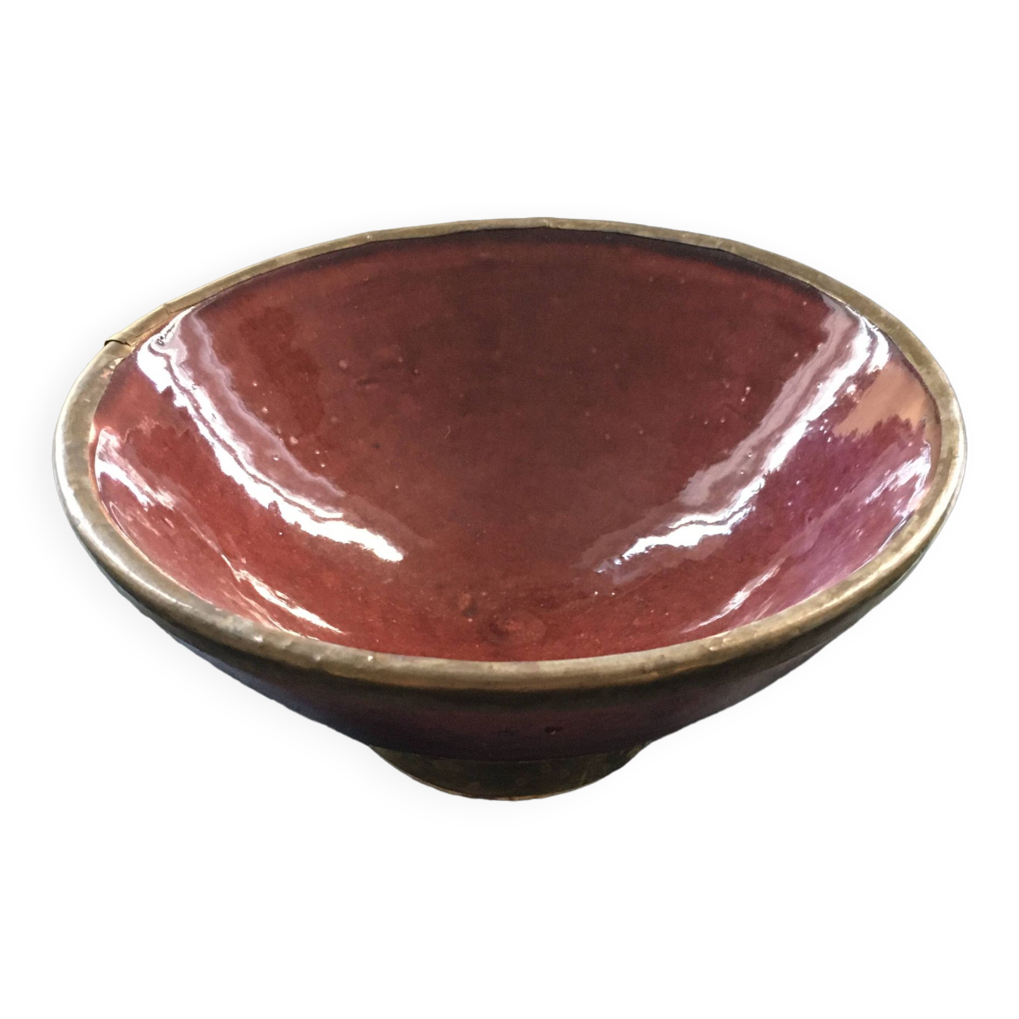 Patinated dark pink tamegroute dish