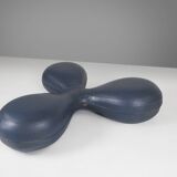 Leather pouf by Lowie Vermeersch for Durlet