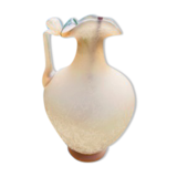 Old decorative carafe in li-colored glass