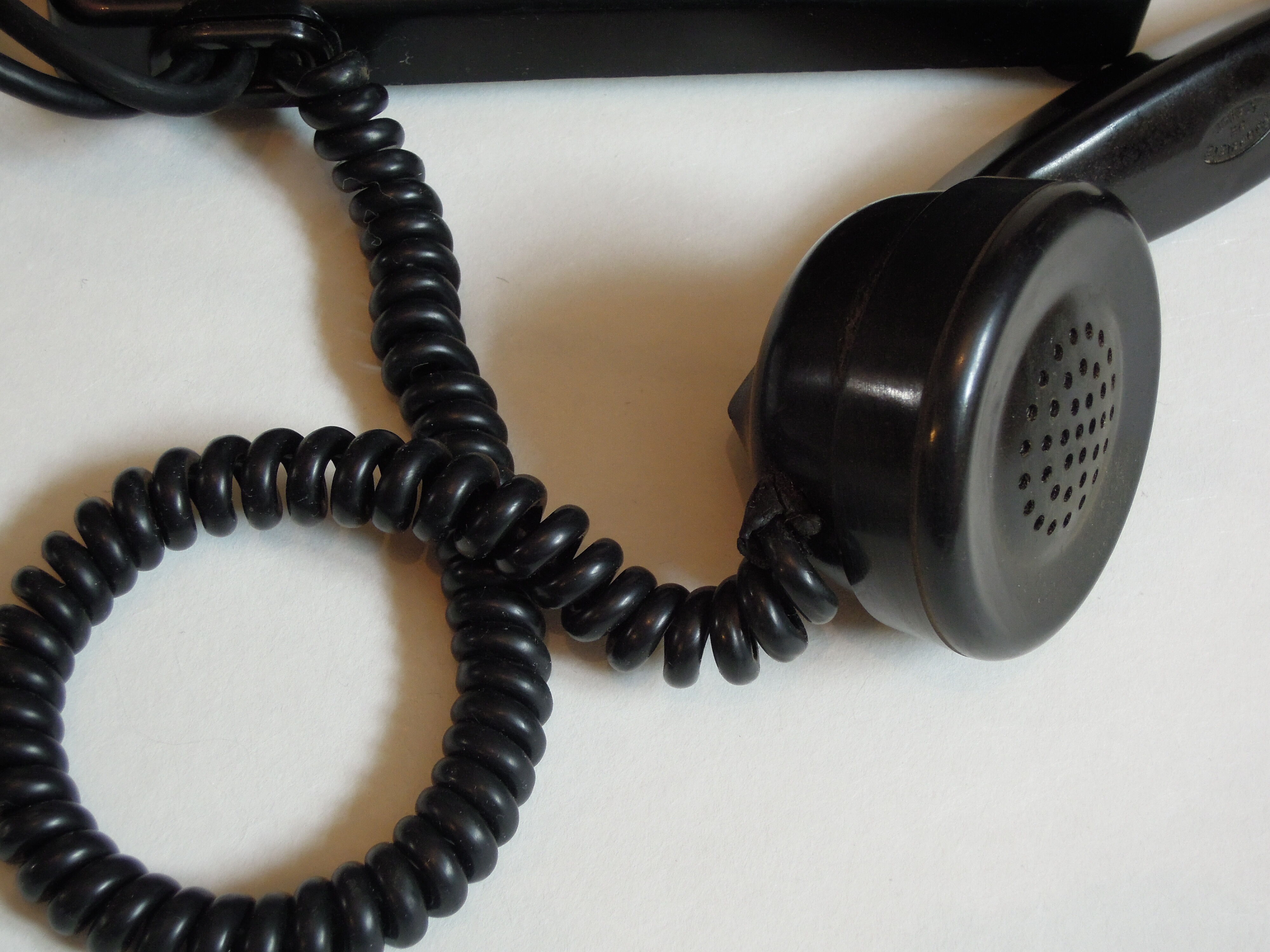 Ancient black bakelite  telephone