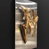 Sculptural bronze wall lamp by Fred Brouard, 1976