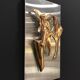 Sculptural bronze wall lamp by Fred Brouard, 1976